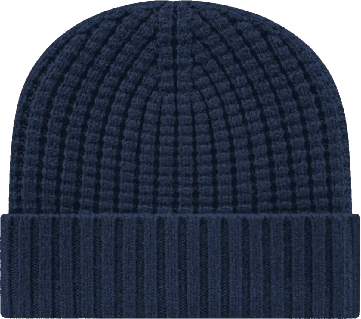 Cap America Ik8552 Premium Waffle Knit with Cuff Navy / one Size Fits Most