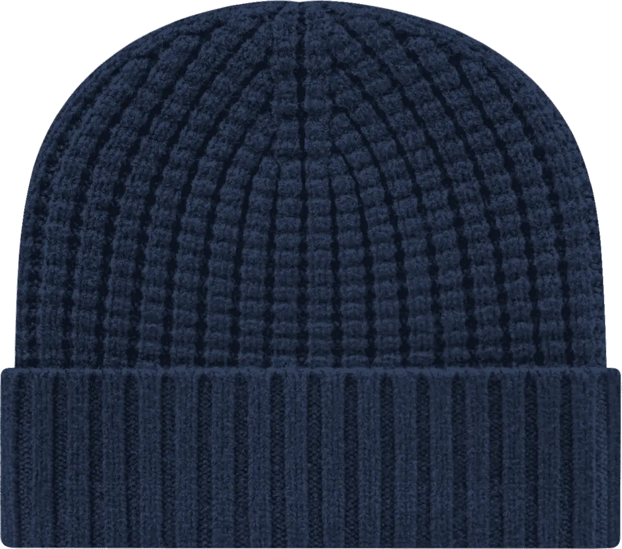 Cap America Ik8552 Premium Waffle Knit with Cuff - Navy - one Size Fits Most