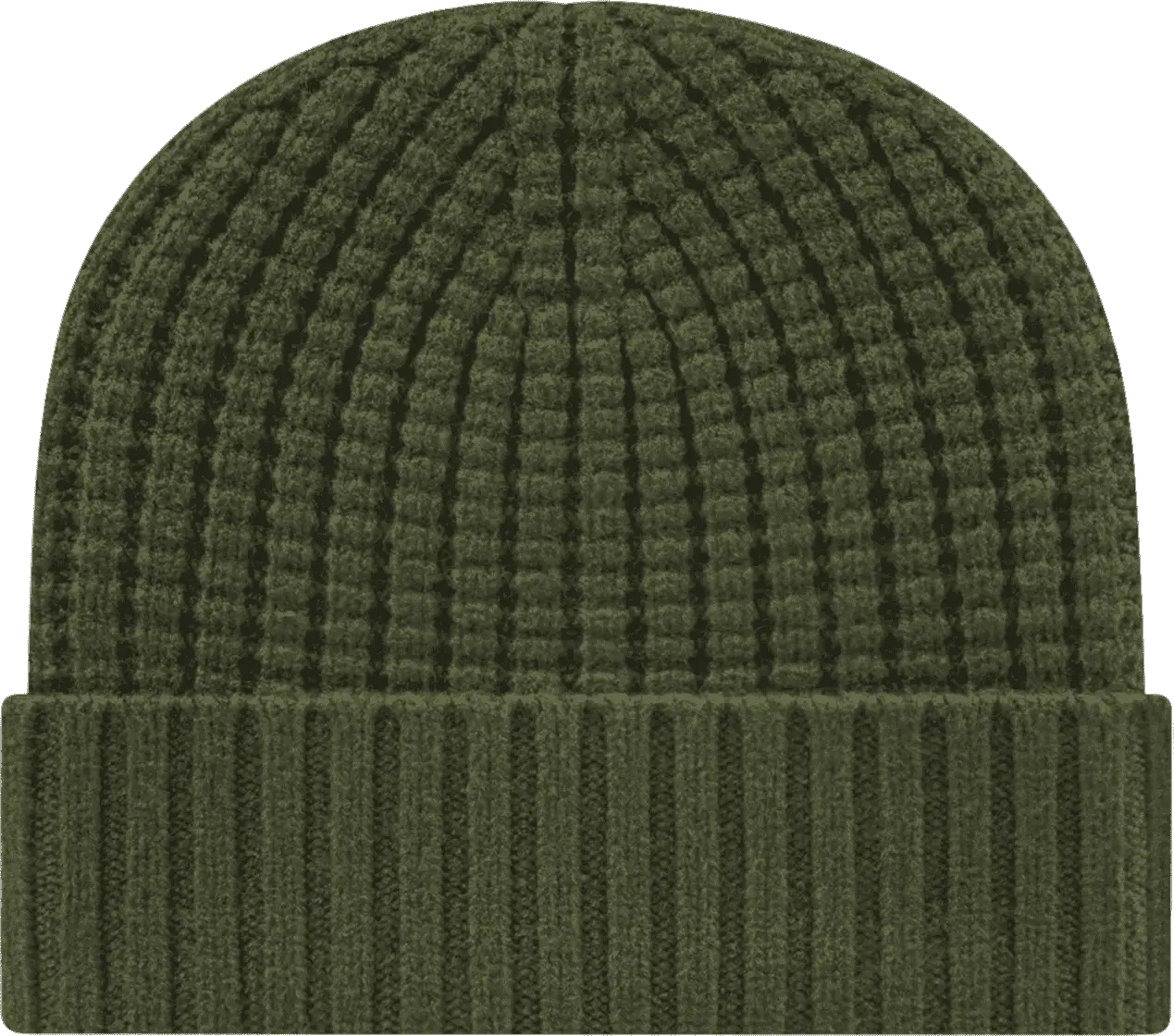 Cap America Ik8552 Premium Waffle Knit with Cuff - Olive