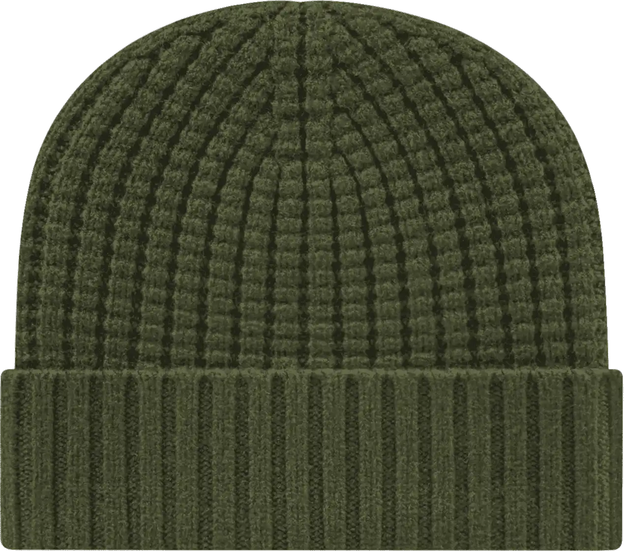 Cap America Ik8552 Premium Waffle Knit with Cuff - Olive - one Size Fits Most