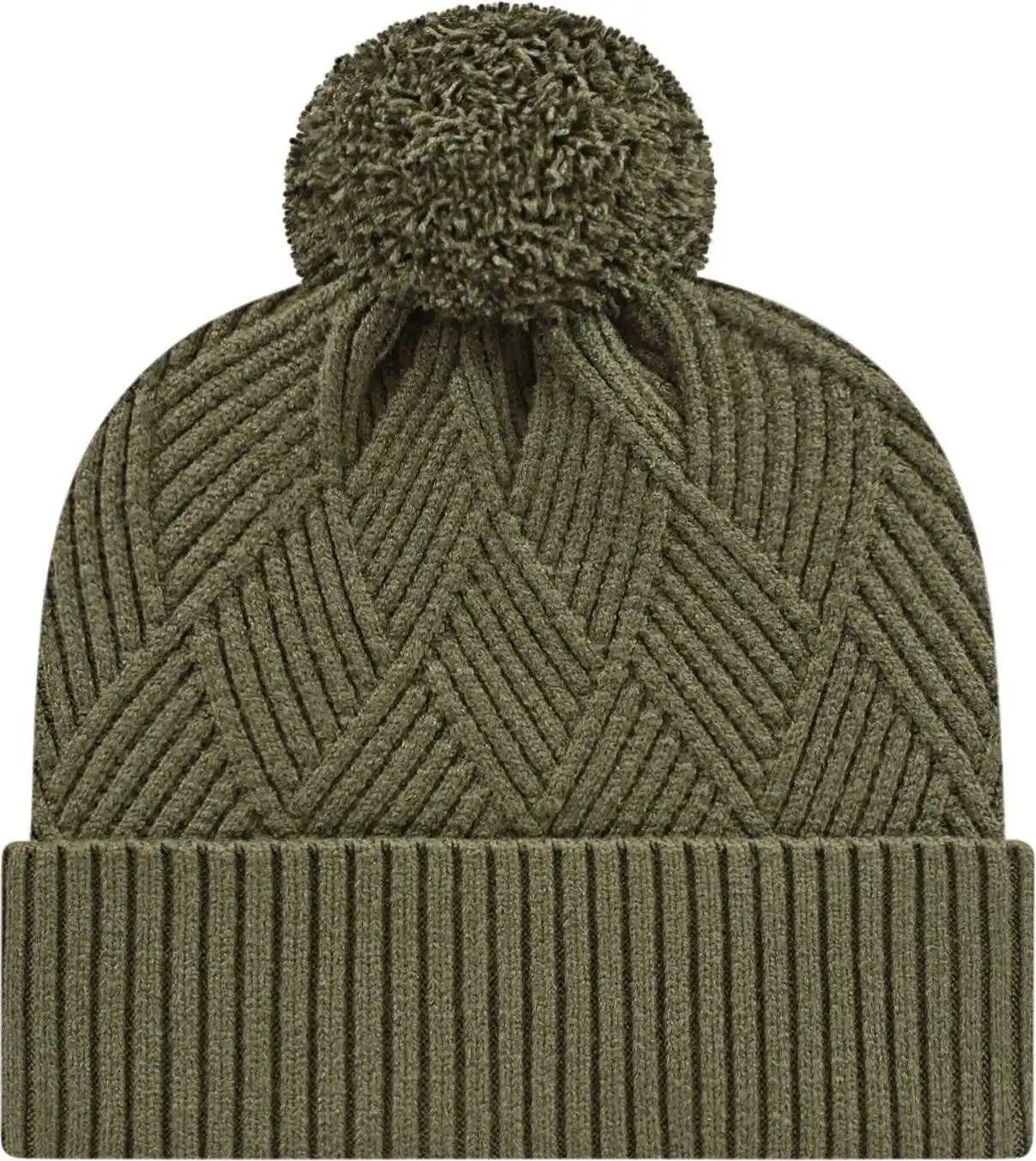 Cap America Ik8554 Premium Diagonal Weave Knit with Cuff Beanie - Olive - one Size Fits Most