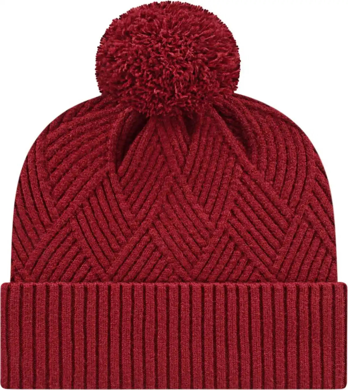 Cap America Ik8554 Premium Diagonal Weave Knit with Cuff Beanie - Merlot - one Size Fits Most