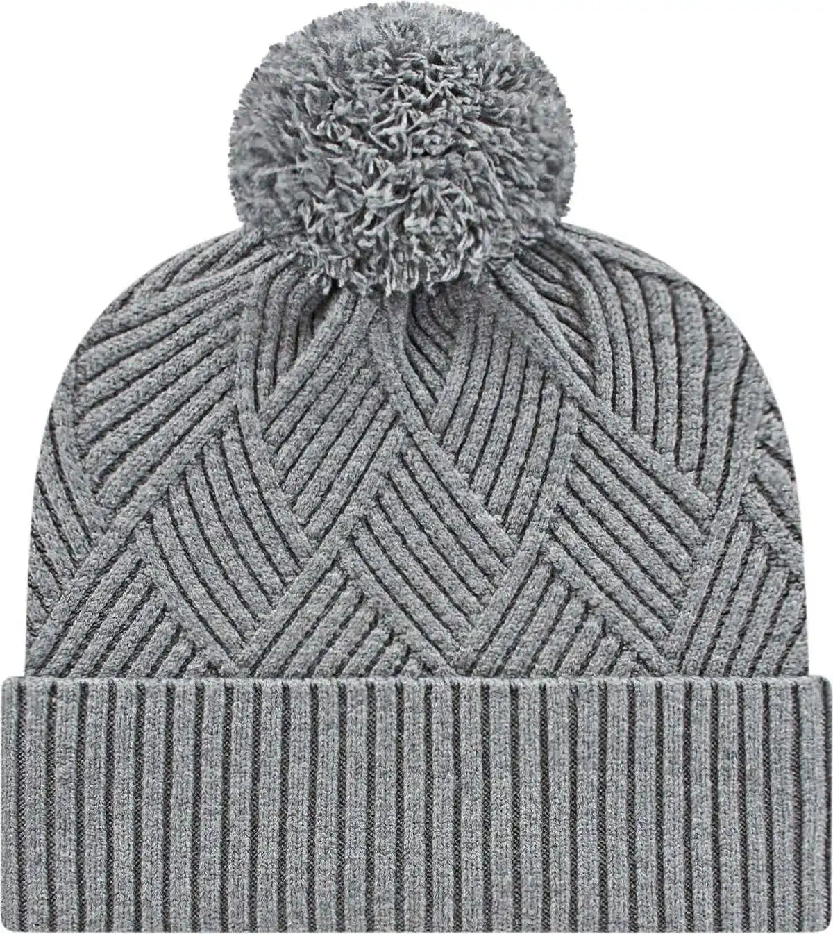 Cap America Ik8554 Premium Diagonal Weave Knit with Cuff Beanie - Heather - one Size Fits Most