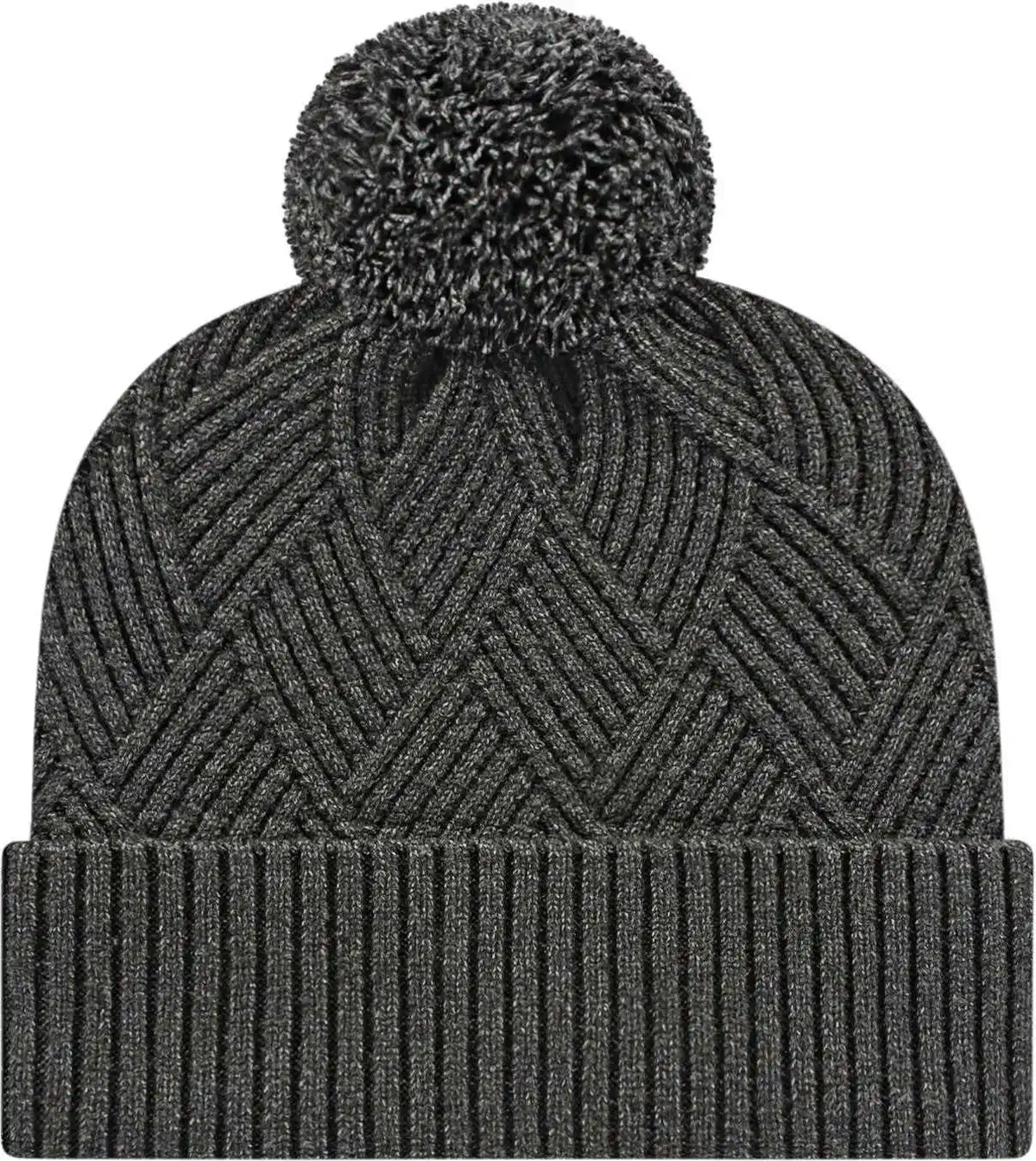 Cap America Ik8554 Premium Diagonal Weave Knit with Cuff Beanie - Dark Heather - one Size Fits Most