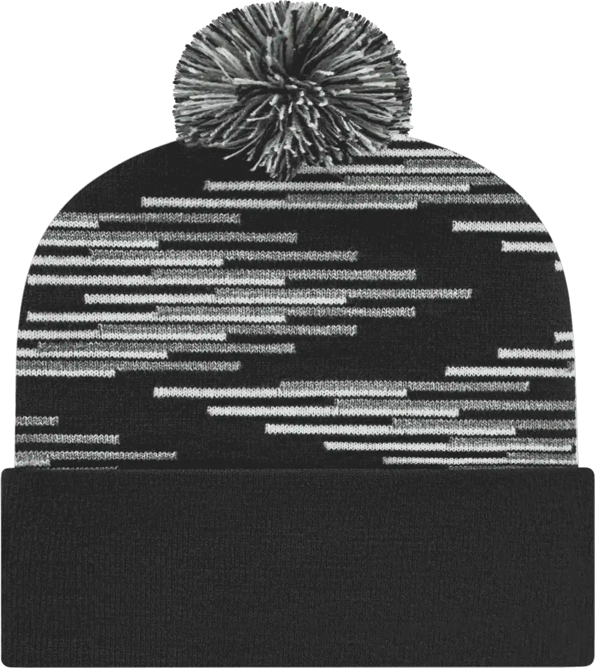 Cap America Rkb12 Usa Made Bar Knit with Cuff Beanie Black Heather White Gray / one Size Fits Most