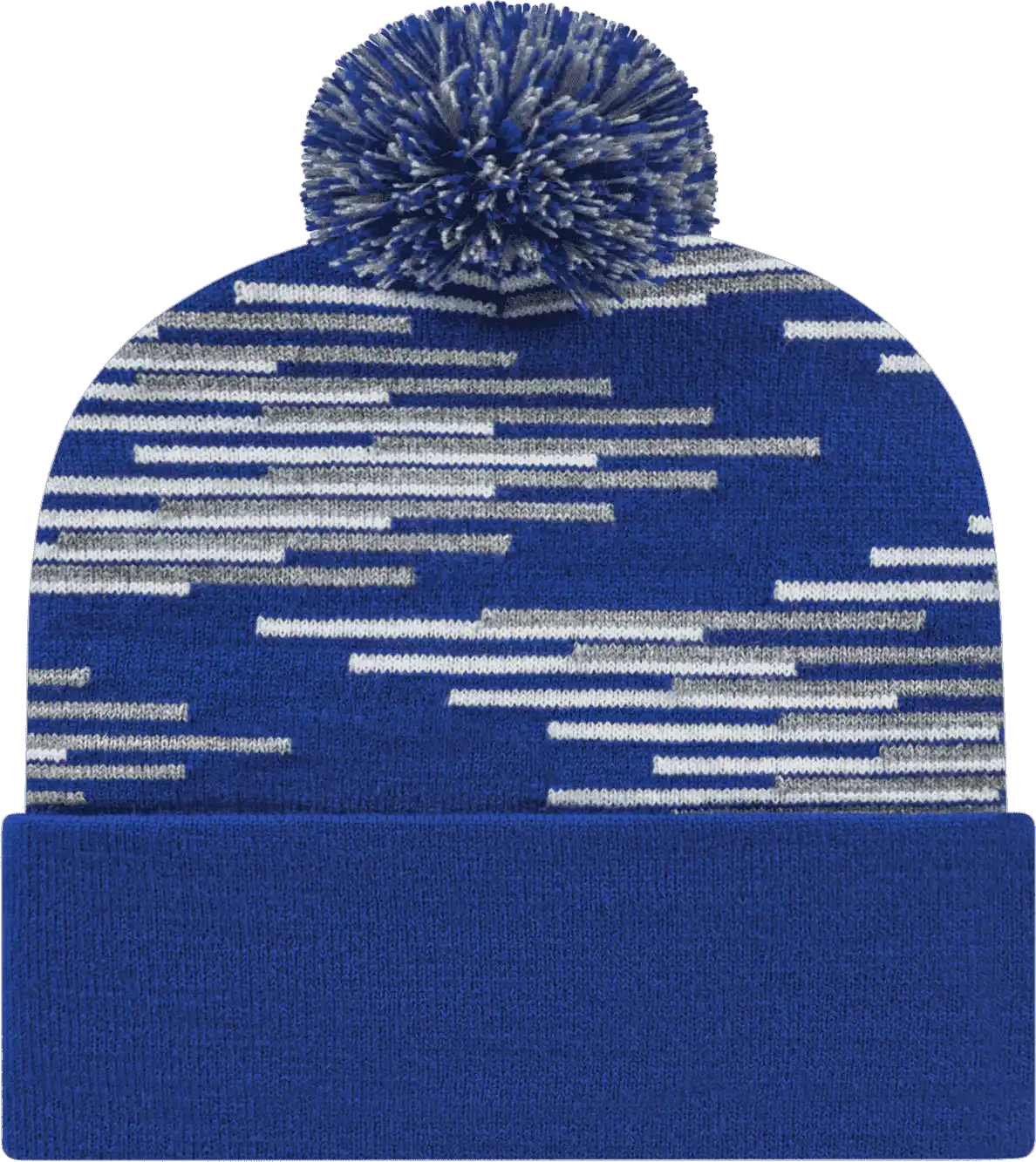 Cap America Rkb12 Usa Made Bar Knit with Cuff Beanie - True Royal Heather White - Gray / one Size Fits Most