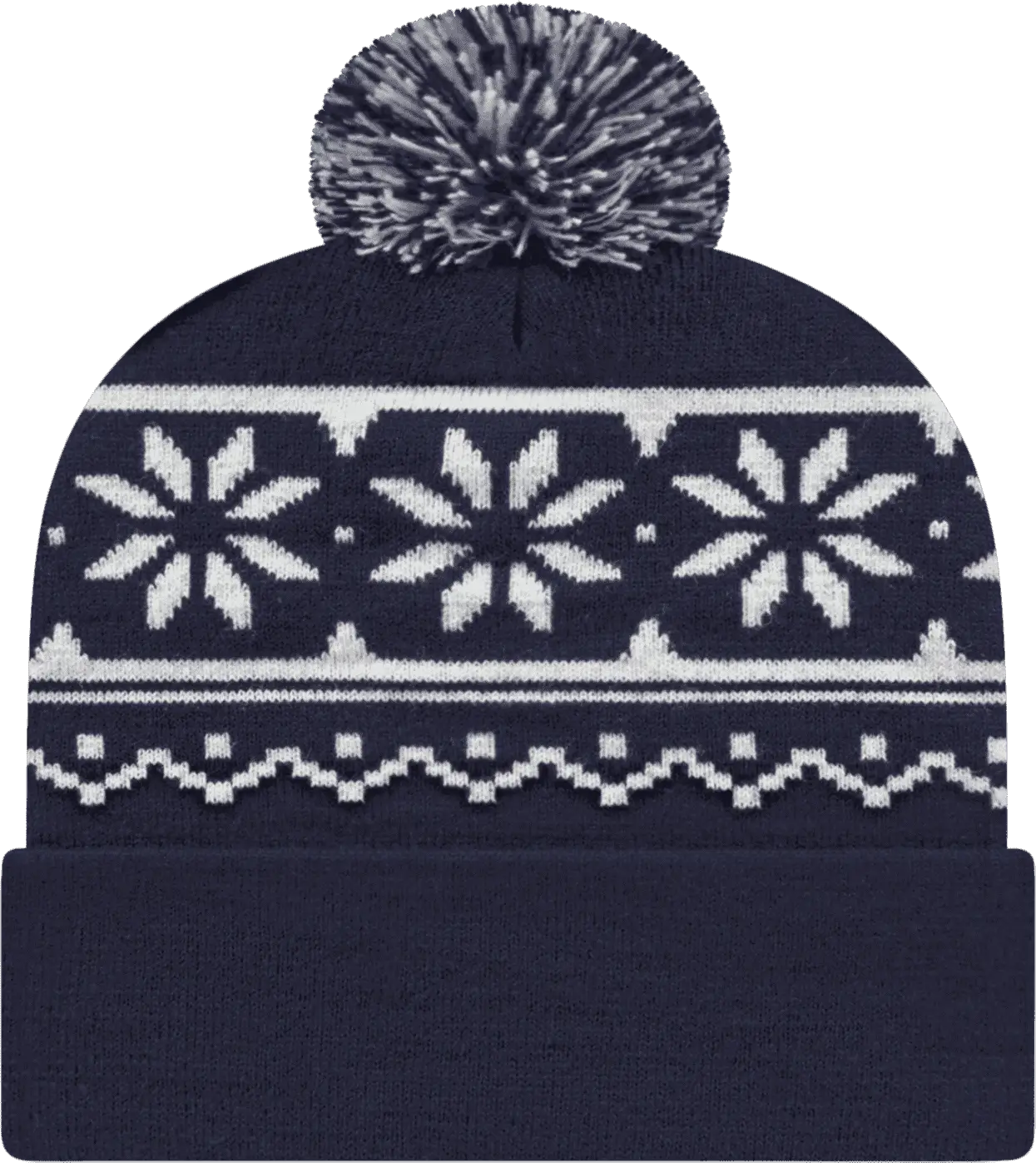 Cap America Rkf12 Snowflake Knit with Cuff Beanie - True Navy