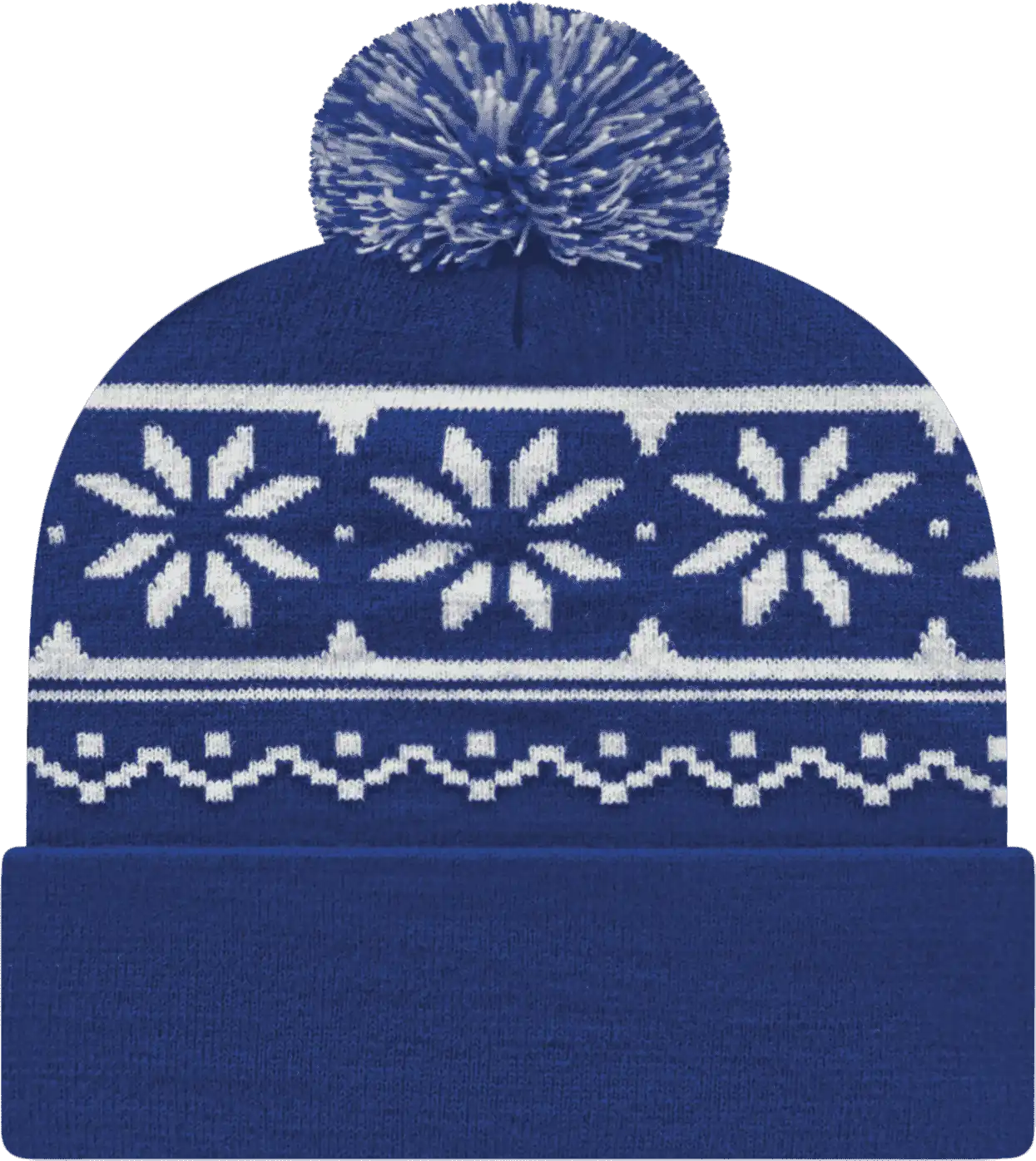 Cap America Rkf12 Snowflake Knit with Cuff Beanie - True Royal - one Size Fits Most