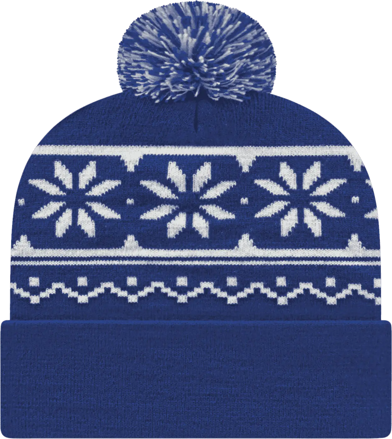 Cap America Rkf12 Snowflake Knit with Cuff Beanie - True Royal