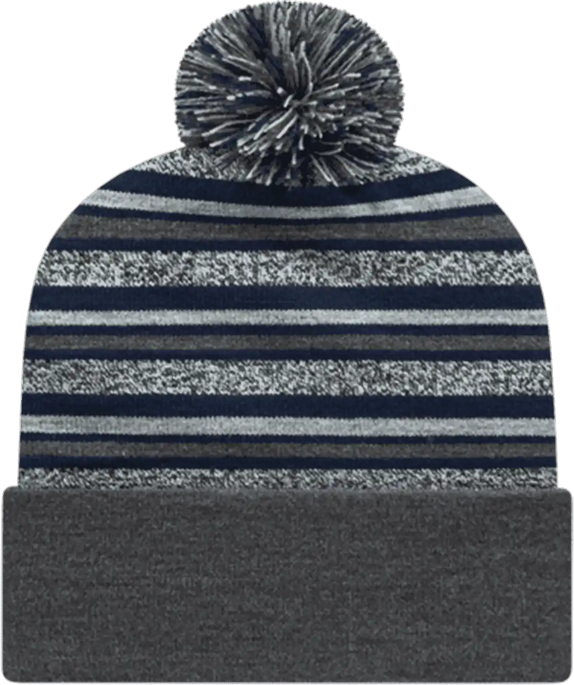 Cap America Rkl12 Usa Made Striped Knit with Cuff Beanie - True Navy - one Size Fits Most