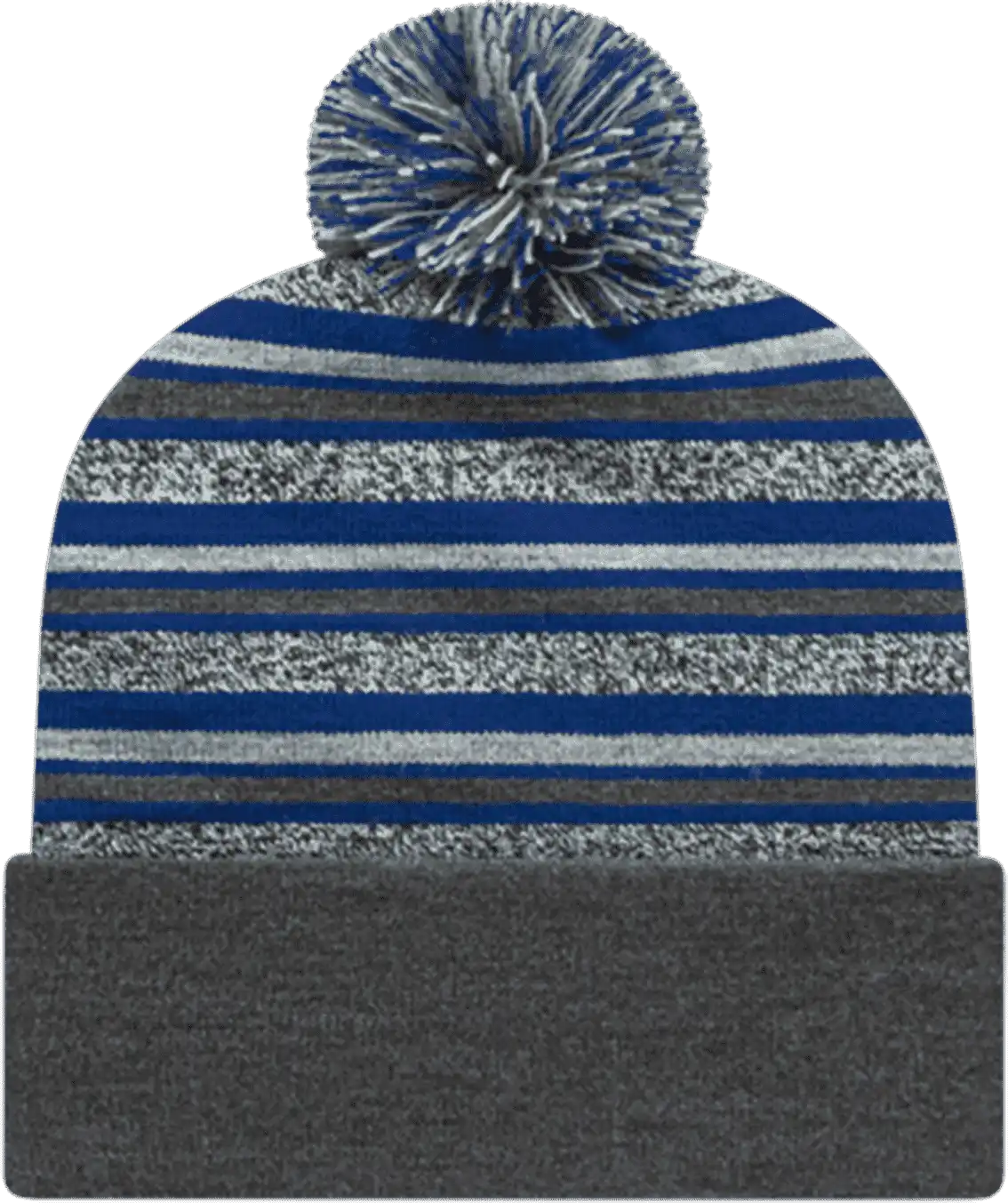Cap America Rkl12 Usa Made Striped Knit with Cuff Beanie - True Royal - one Size Fits Most