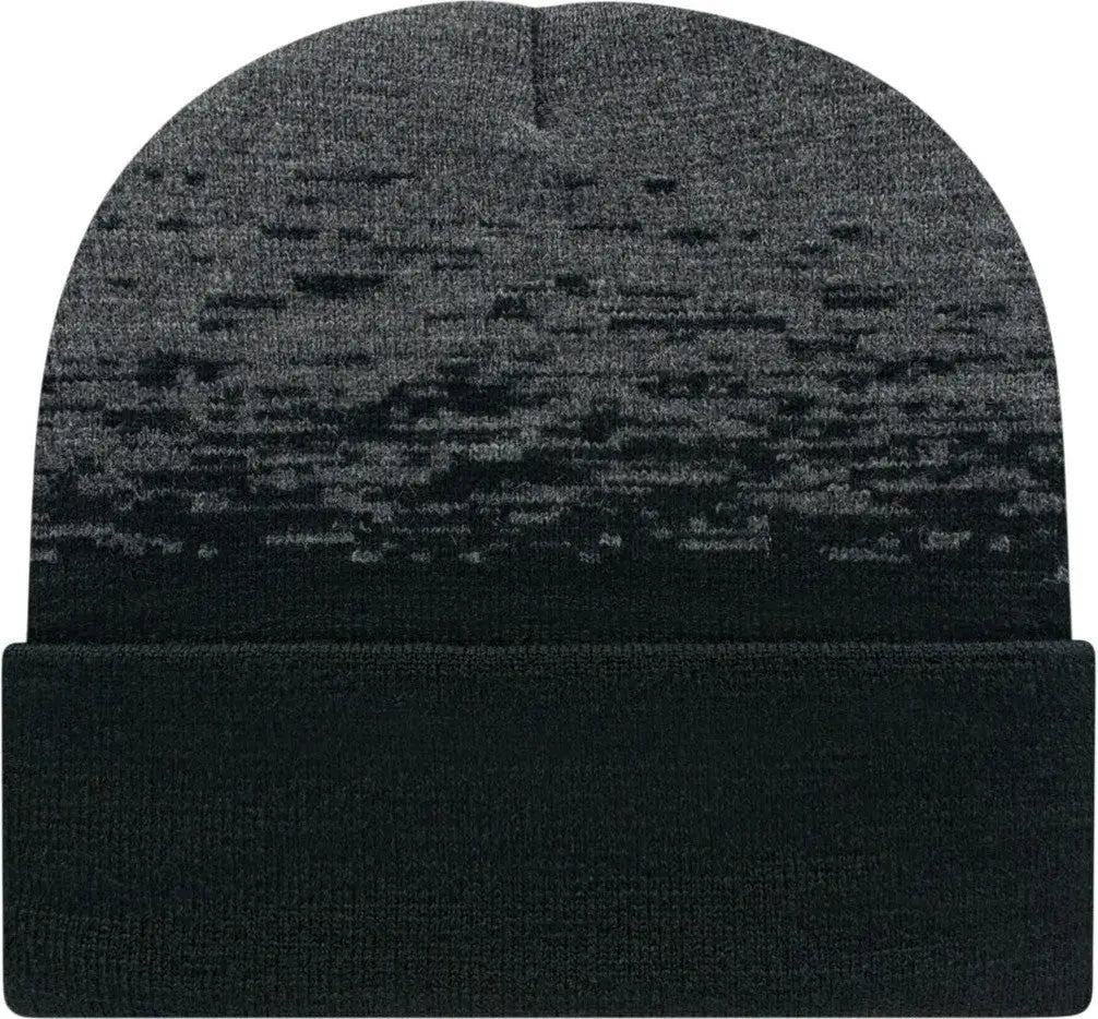 Cap America Rks12 Static Pattern Knit with Cuff - Black Dark Heather - Black/dark / one Size Fits Most