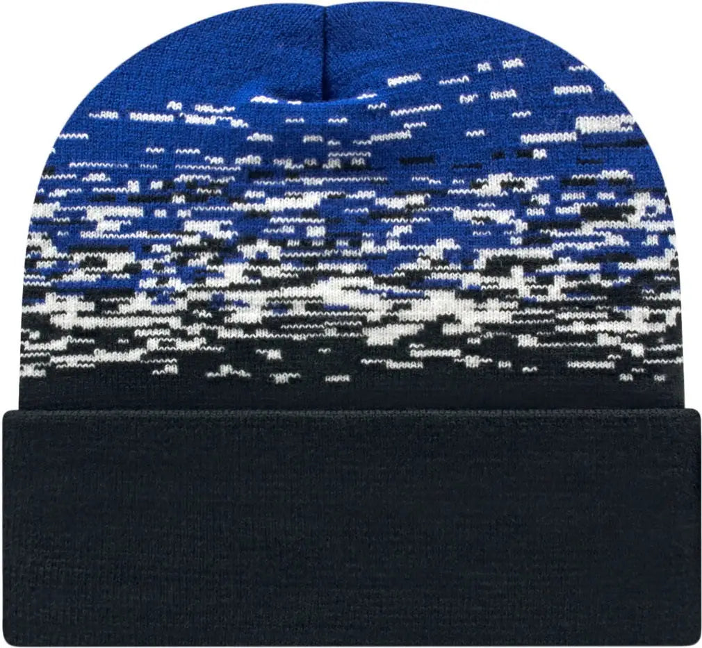 Cap America Rks12 Static Pattern Knit with Cuff - Black White True Royal - Black/white/true / one Size Fits Most