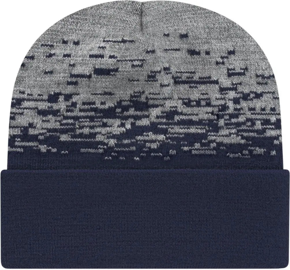 Cap America Rks12 Static Pattern Knit with Cuff - True Navy Heather - Navy/heather / one Size Fits Most