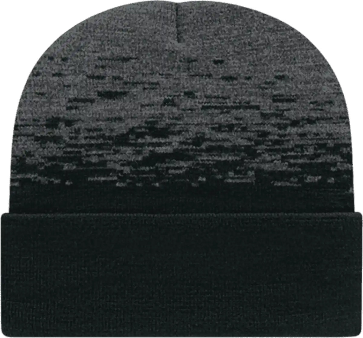 Cap America Rks12 Usa Made Static Pattern Knit with Cuff Beanie Black Dark Heather Gray / one Size Fits Most