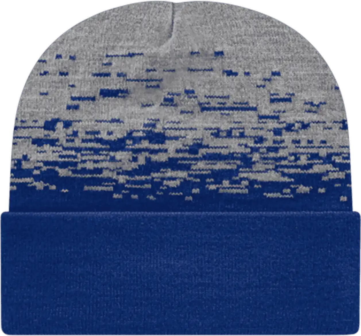 Cap America Rks12 Usa Made Static Pattern Knit with Cuff Beanie - True Royal Heather - Gray / one Size Fits Most