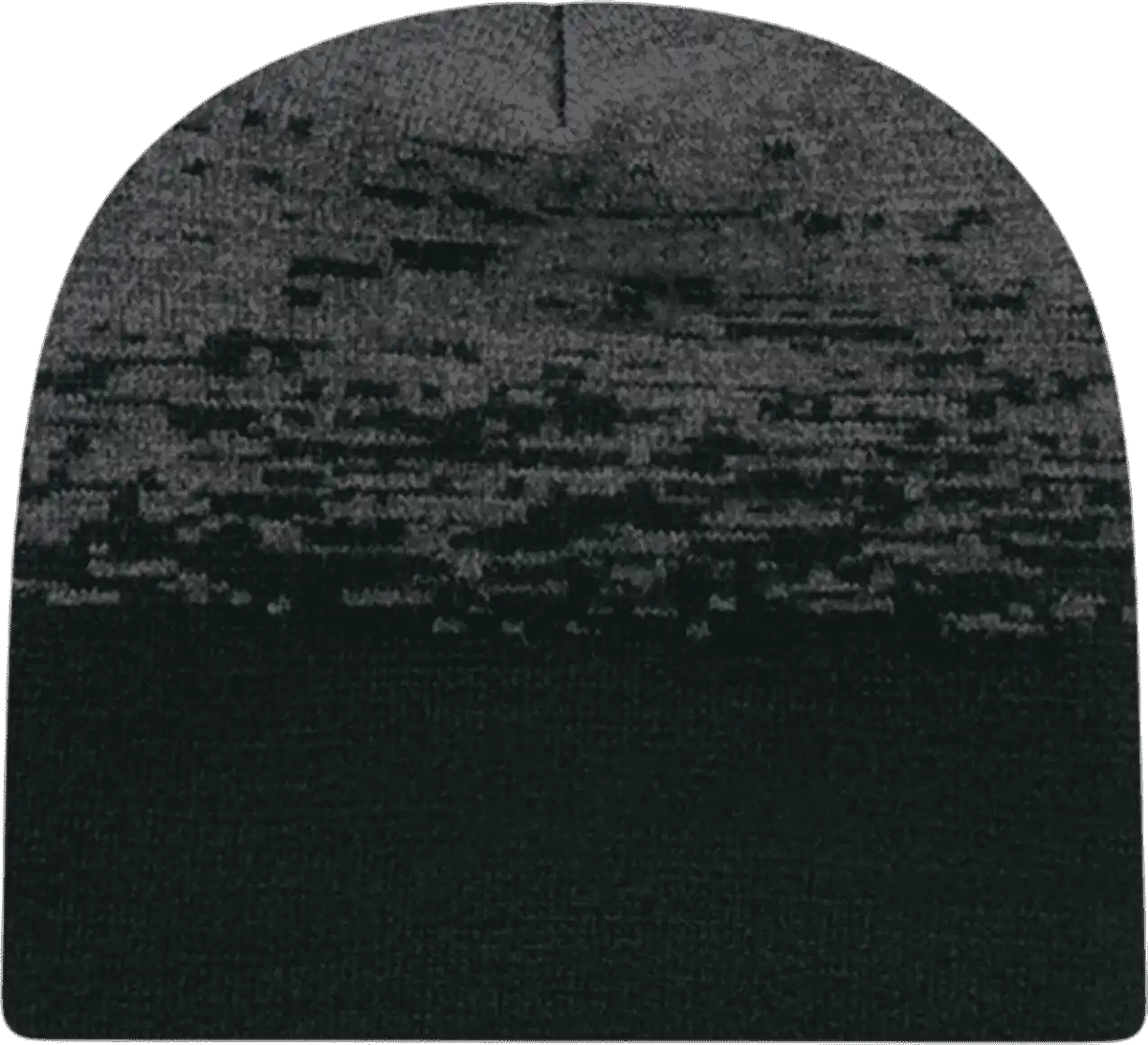 Cap America Rks9 Usa Made Static Pattern Knit Beanie Black Dark Heather Gray / one Size Fits Most