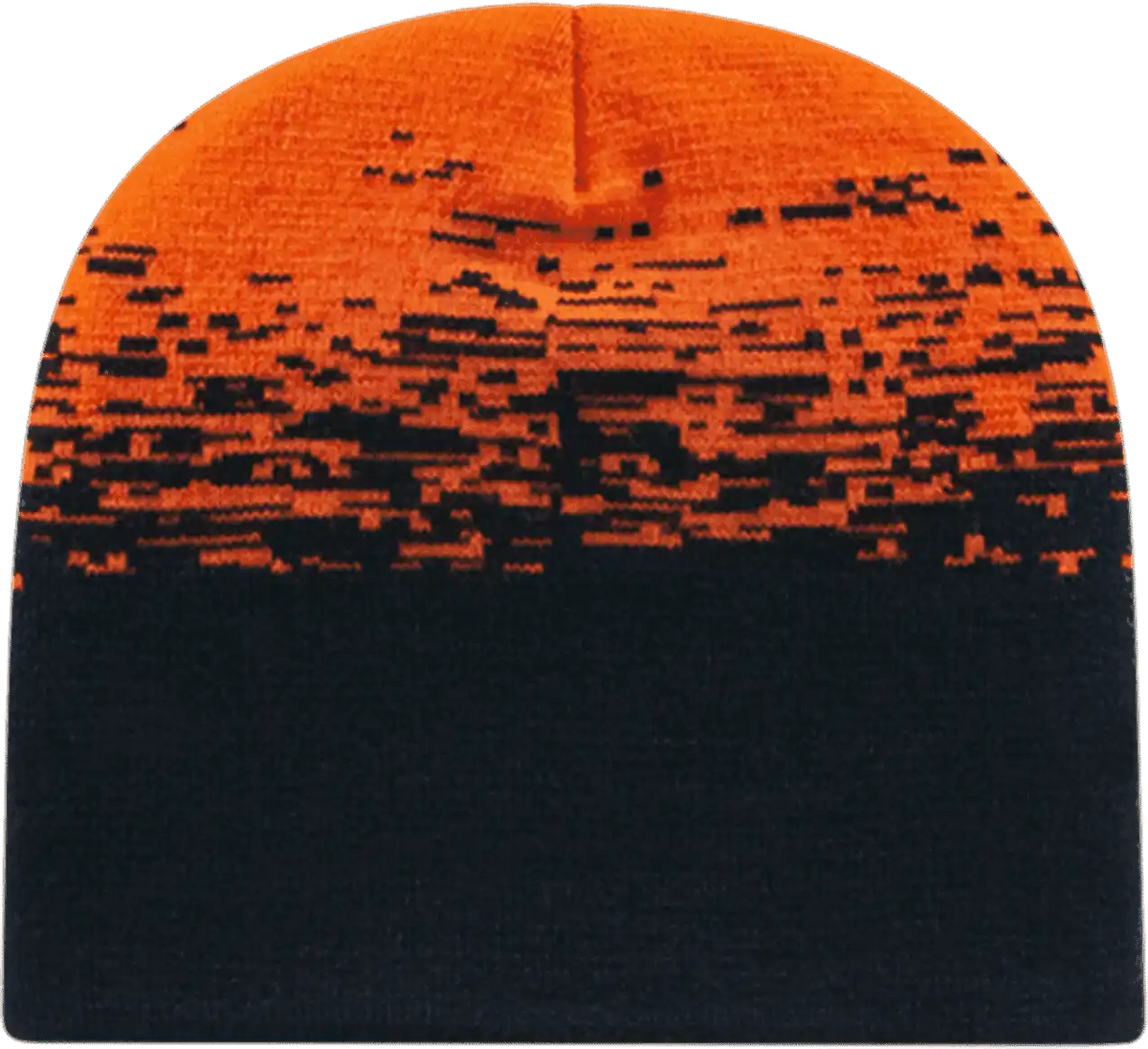 Cap America Rks9 Usa Made Static Pattern Knit Beanie - Black Deep Orange - one Size Fits Most