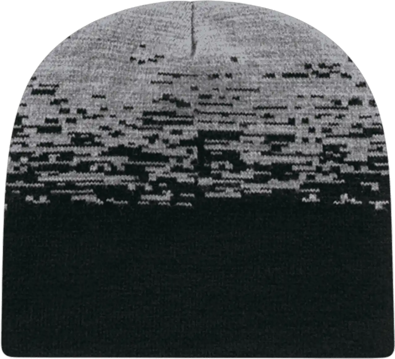 Cap America Rks9 Usa Made Static Pattern Knit Beanie - Black Heather - Gray / one Size Fits Most