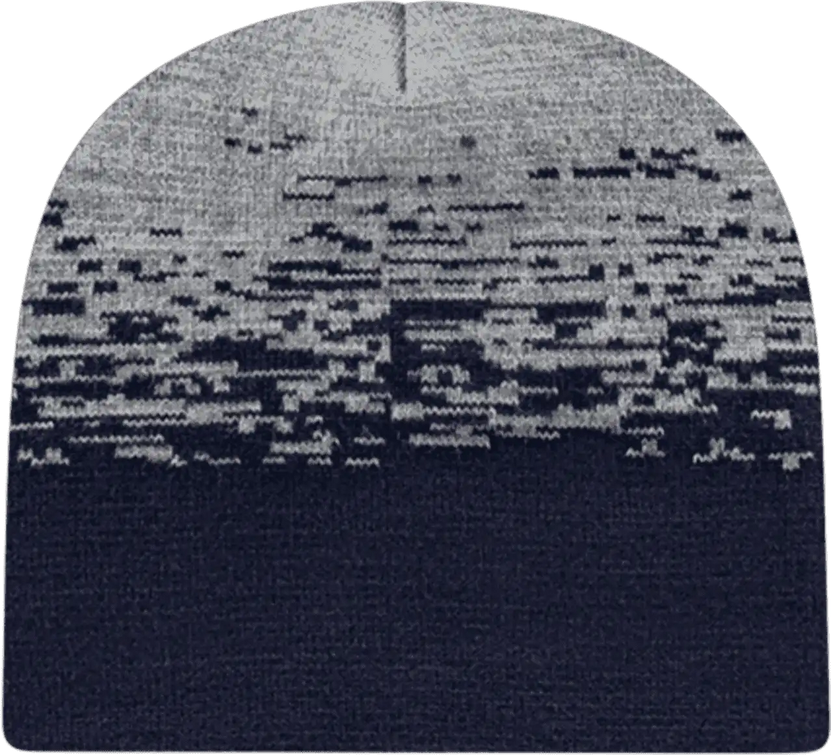 Cap America Rks9 Usa Made Static Pattern Knit Beanie - True Navy Heather - Gray / one Size Fits Most