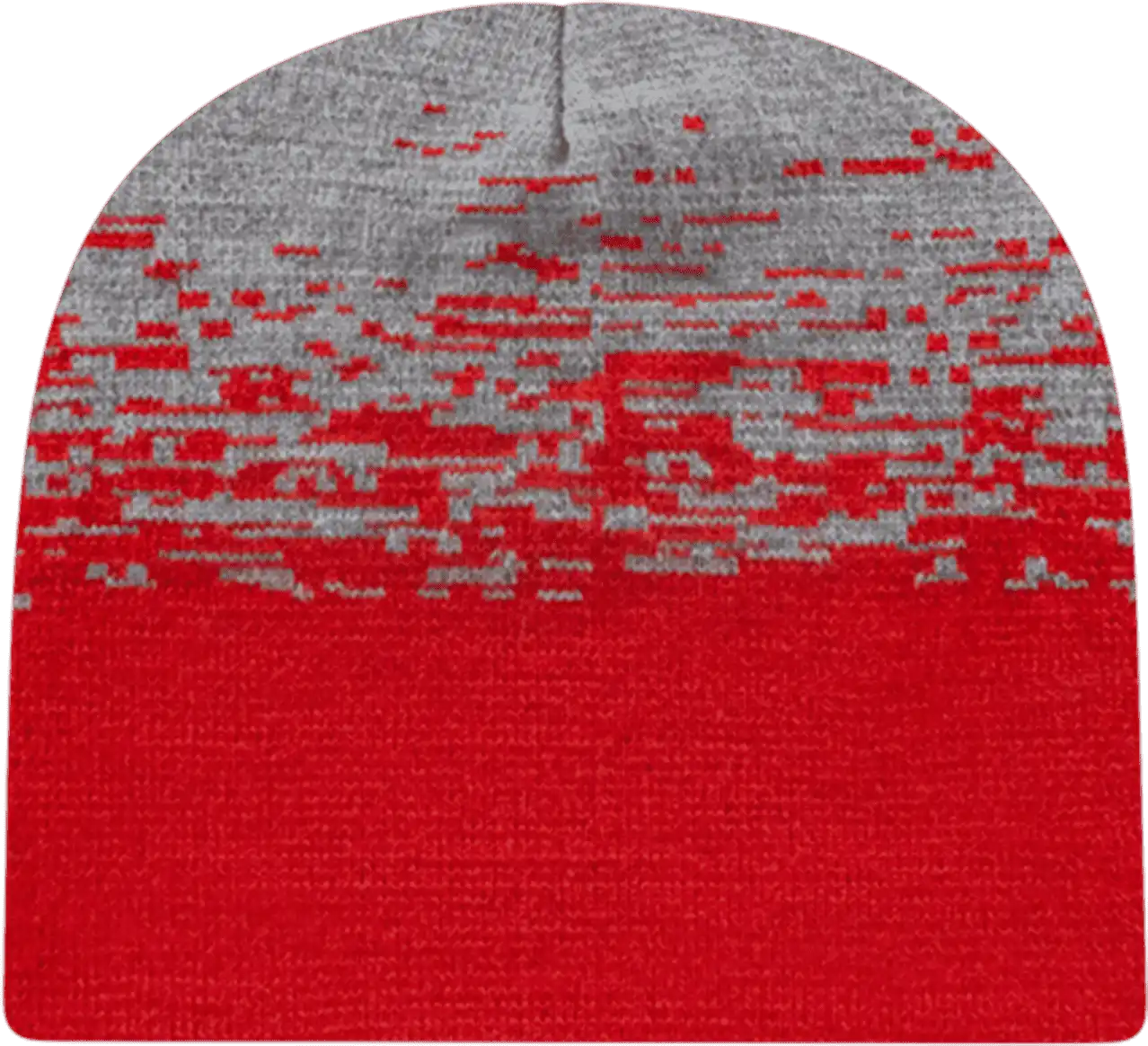 Cap America Rks9 Usa Made Static Pattern Knit Beanie - True Red Heather - Gray / one Size Fits Most