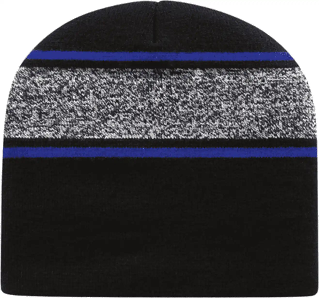 Cap America Rkv9 Usa Made Variegated Striped Beanie - Black Neon Blaze - one Size Fits Most