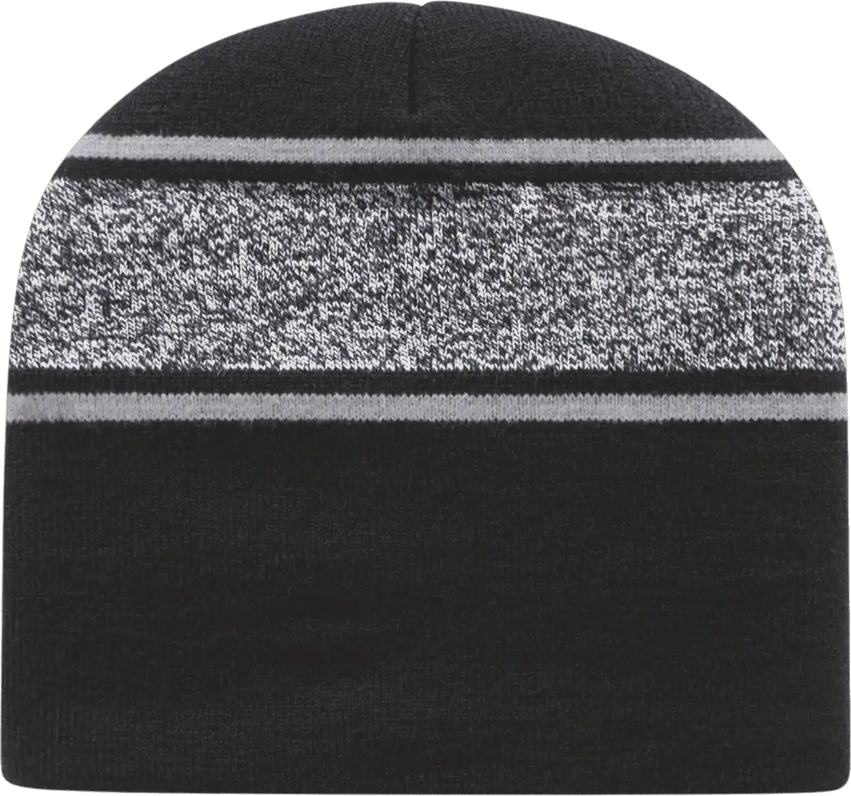 Cap America Rkv9 Usa Made Variegated Striped Beanie Black Silver Light Gray / one Size Fits Most