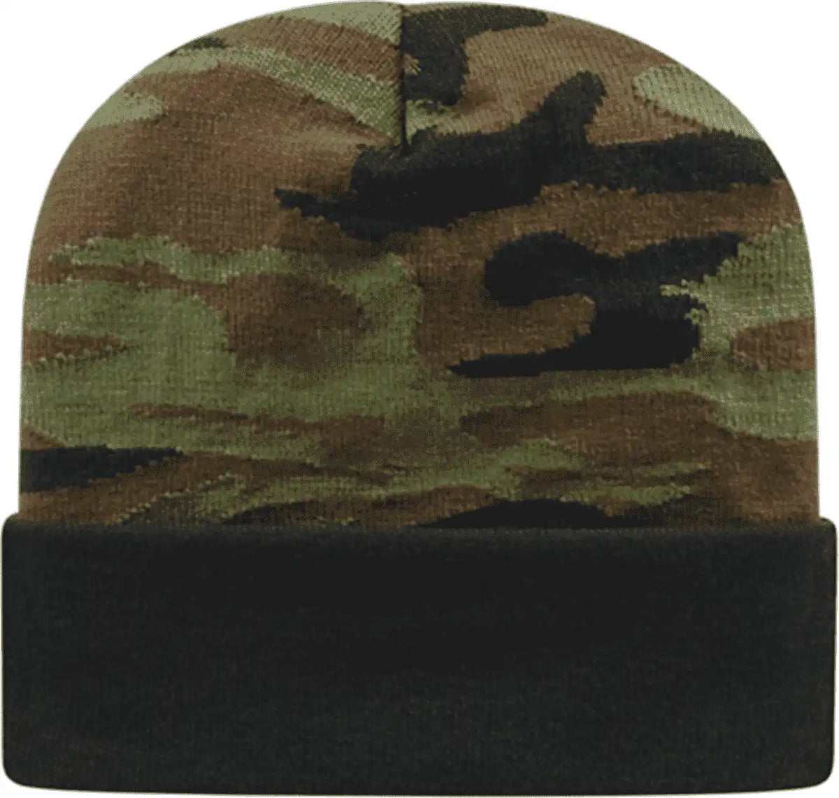 Cap America Rkwc12 Usa Made Woodland Camo Knit with Cuff Beanie