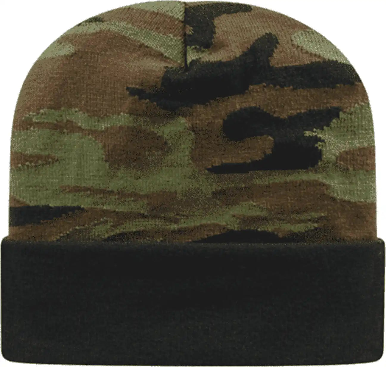 Cap America Rkwc12 Usa Made Woodland Camo Knit with Cuff Beanie