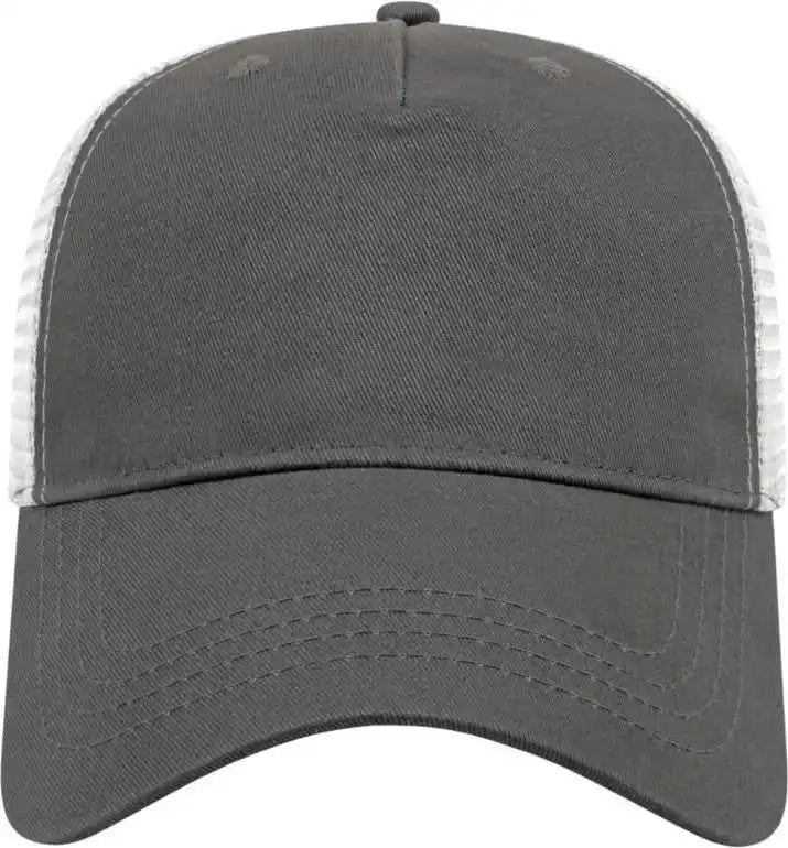 Cap America X600 x Tra Value Five Panel Mesh Back Charcoal White Dark Gray / one Size Fits Most