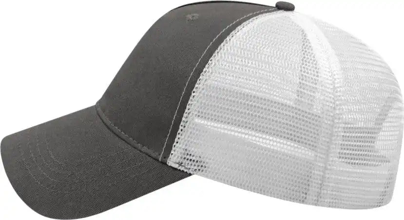 Cap America X600 x Tra Value Five Panel Mesh Back Charcoal White Dark Gray / one Size Fits Most