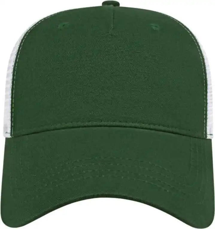 Cap America X600 x Tra Value Five Panel Mesh Back Dark Green White / one Size Fits Most
