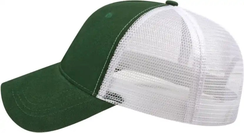 Cap America X600 x Tra Value Five Panel Mesh Back Dark Green White / one Size Fits Most