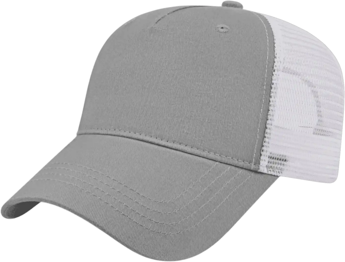 Cap America X600 x Tra Value Five Panel Mesh Back Gray White / one Size Fits Most
