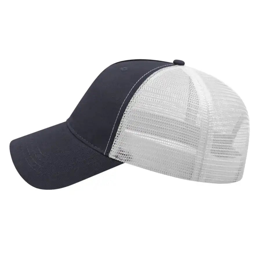 Cap America X600 x Tra Value Five Panel Mesh Back Navy White / one Size Fits Most