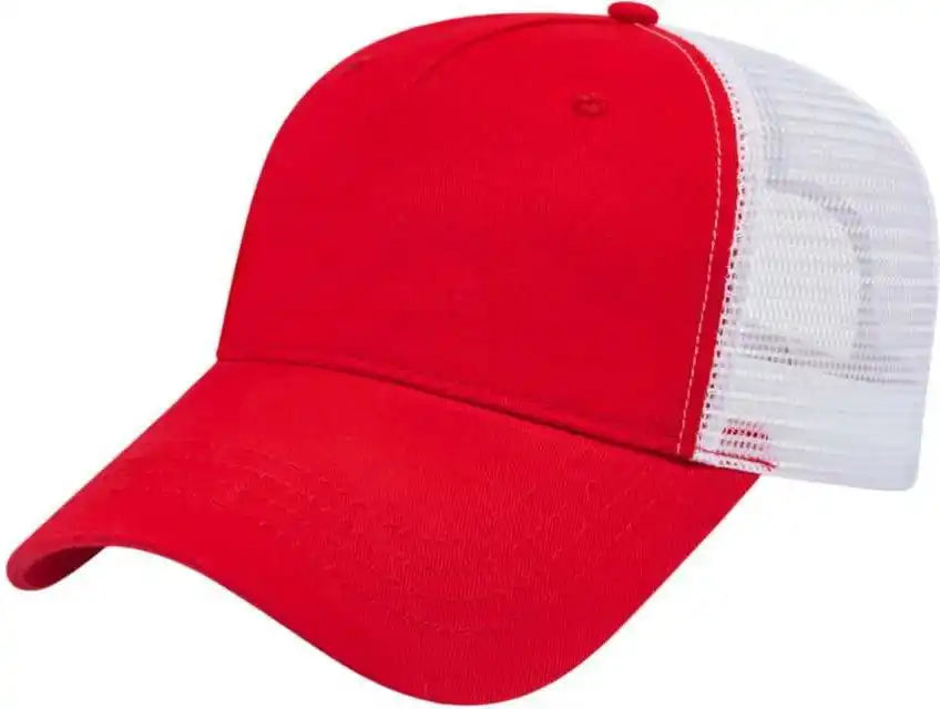Cap America X600 x Tra Value Five Panel Mesh Back Red White / one Size Fits Most