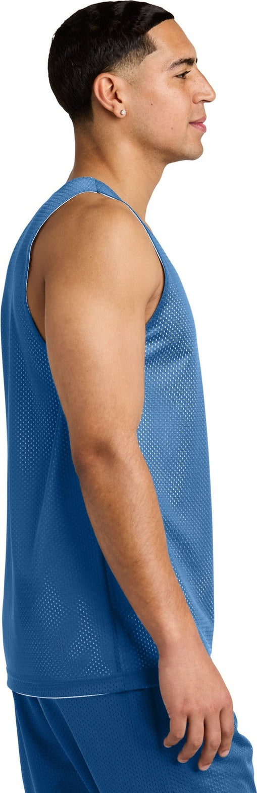 CarBl/Wht Sport-Tek PosiCharge Reversible Mesh Tank ST5000