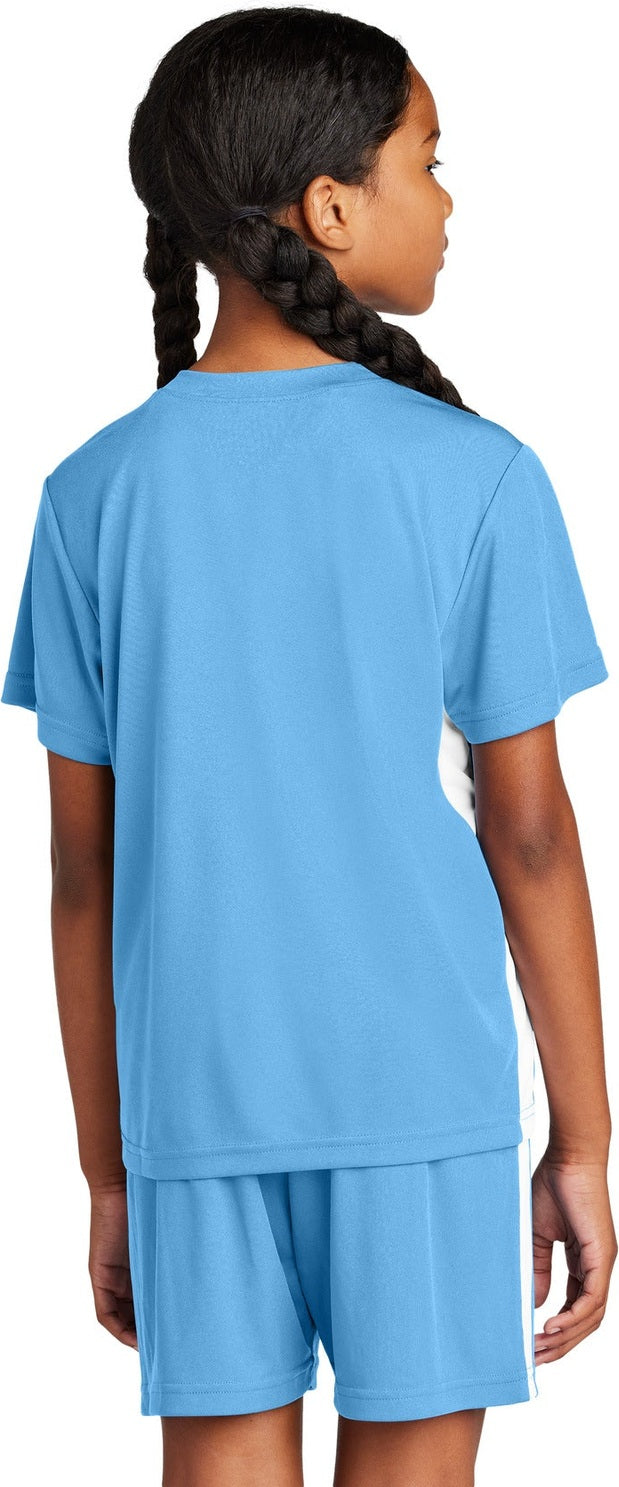 CarBl/Wht Sport-Tek Youth Competitor United V-Neck YST101