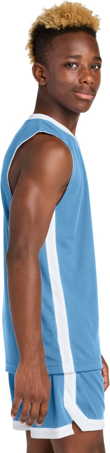 CarBl/Wht Sport-Tek Youth Rival Basketball Rev Jersey YST900