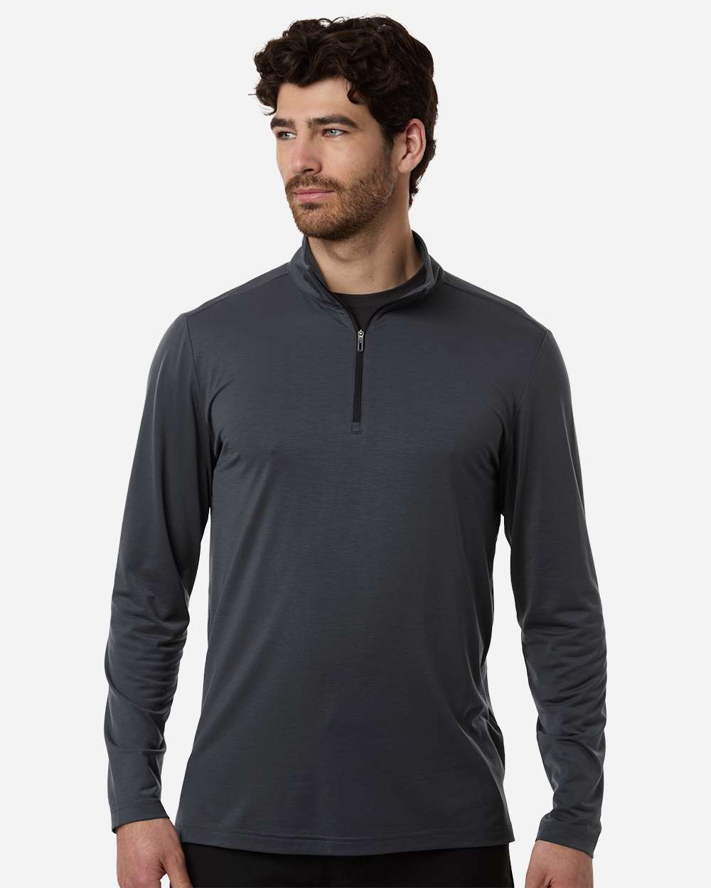 Carbon/ Black Men's JAQ Stretch Performance Quarter-Zip - NE405 plain