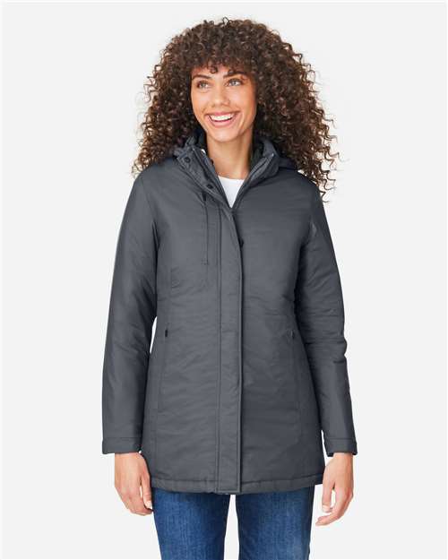 Front View of Carbon/ Black Women's Inspire 3-in-1 Jacket with Insulated Liner - CE725W