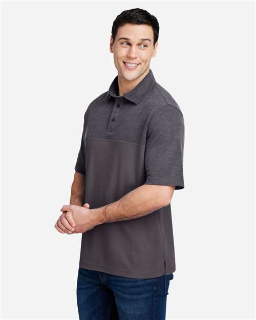 Carbon/ Carbon Heather Men's Fusion ChromaSoft™ Colorblock Polo - CE112C