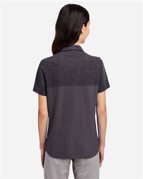 Carbon/ Carbon Heather Women's Fusion ChromaSoft™ Colorblock Polo - CE112CW