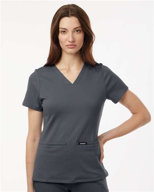 Carbon Grey Women&#39;s Cesi Ultrasoft Scrub V-Neck Top - W30003