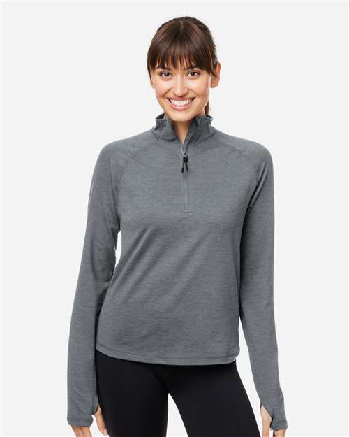 Carbon Marble Women&#39;s Marbled Jersey Fairway Quarter-Zip Pullover - PDP8023