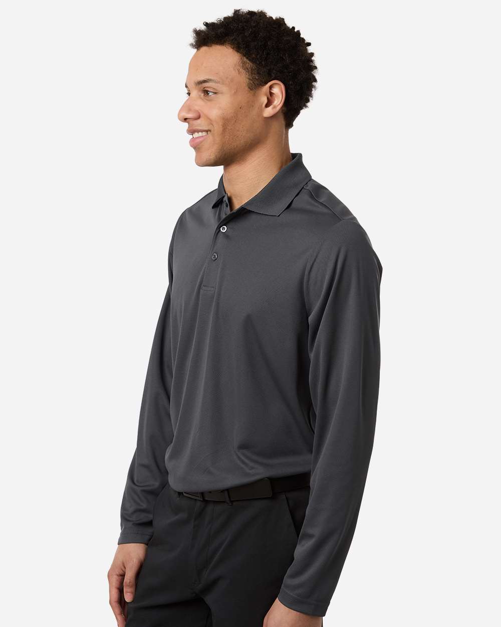 Carbon Men's Nova Performance Long Sleeve Pique Polo - CE108L