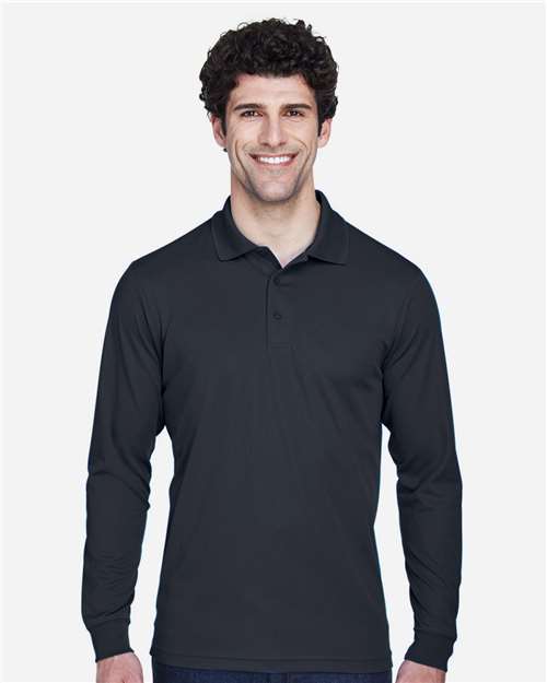 Carbon Men&#39;s Tall Pinnacle Performance Long Sleeve Piqué Polo - 88192T