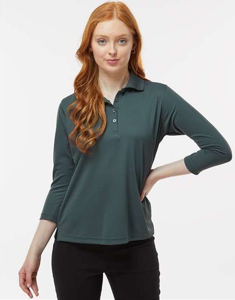 Carbon Women's Lady Palm Three-Quarter Sleeve Polo - 120