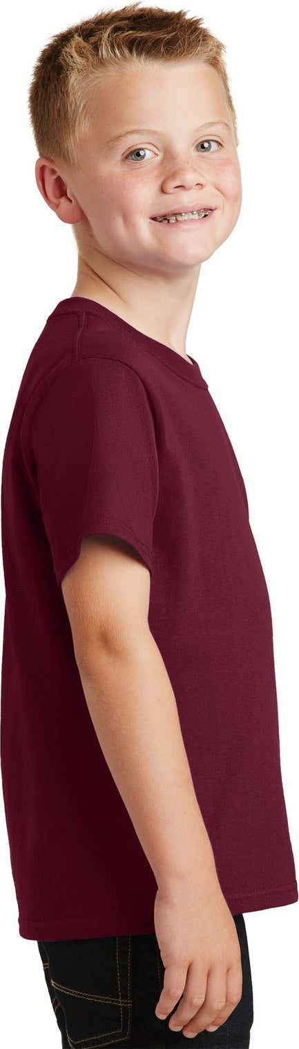Cardinal Port & Co Youth Core Cotton Tee. PC54Y