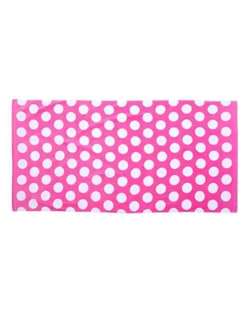 Carmel Towel Company C3060p Polka Dot Velour Beach - Hot Pink - one Size Fits Most